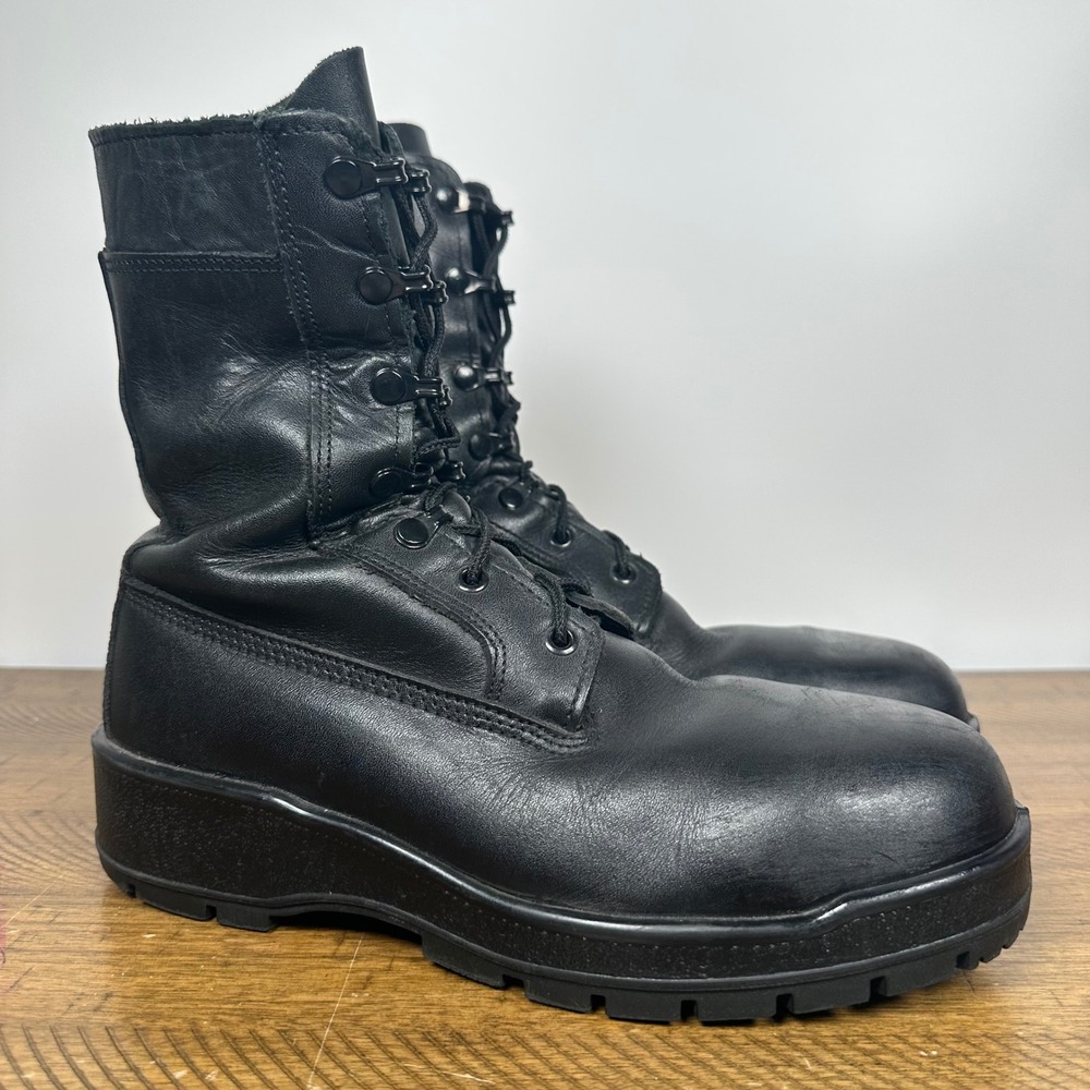 Military Combat Boots Mens 8W Black Leather Vibram EH Rated General Purpose USA
